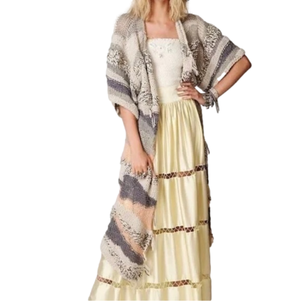 Free People Tiered Maxi Skirt Yellow Size 12